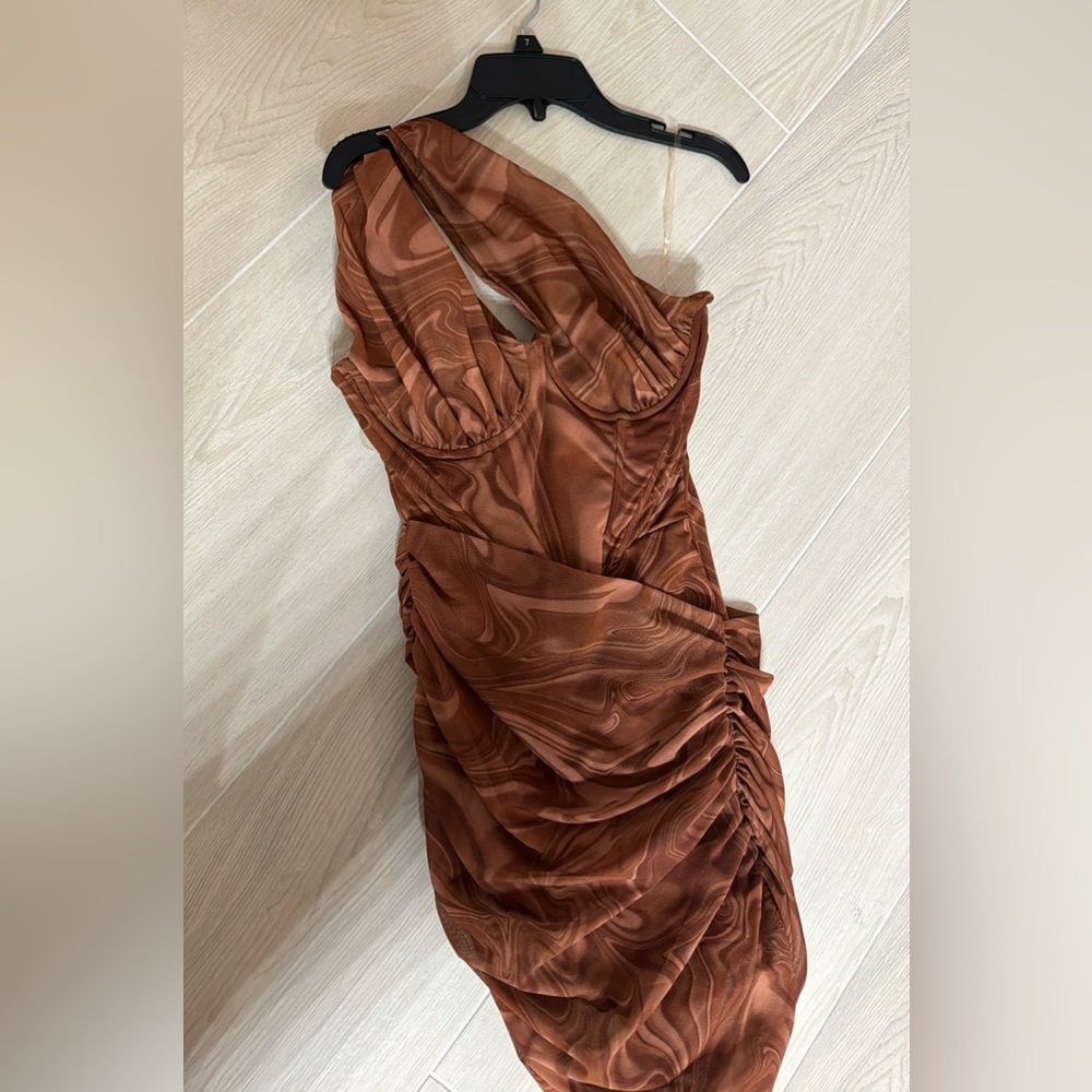House of CB Ruched Cutout Mini Dress